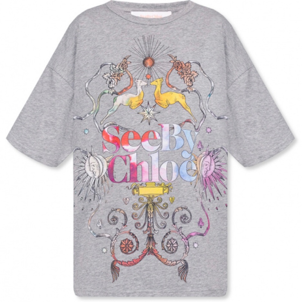 See By Chloe Gray Graphic T-Shirt